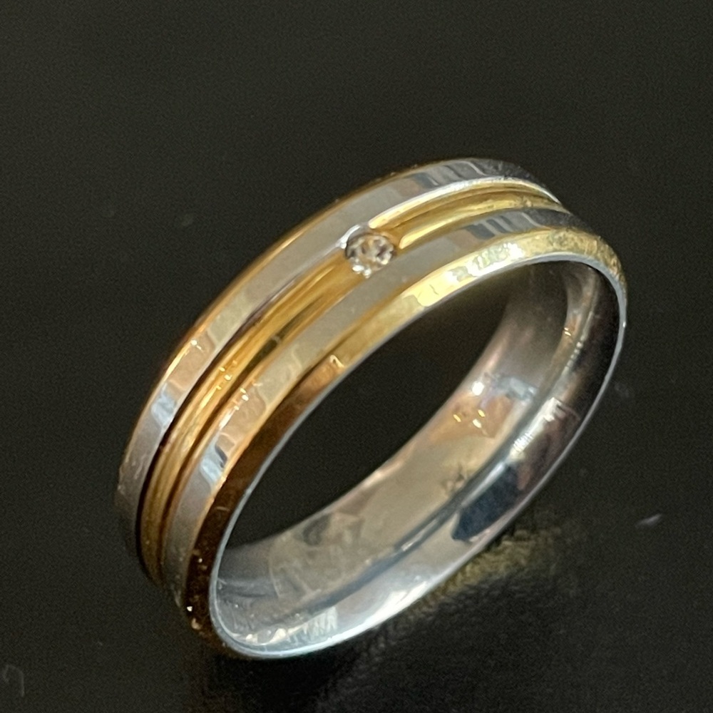 18k gold silver titanium ring size 9 - Picture 10 of 10